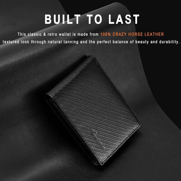 ⚡Travelambo Men Weaved Black Genuine Leather Handmade Bifold Stylish Wallets - Picture 2 of 9